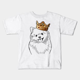 Pomeranian Dog King Queen Wearing Crown Kids T-Shirt